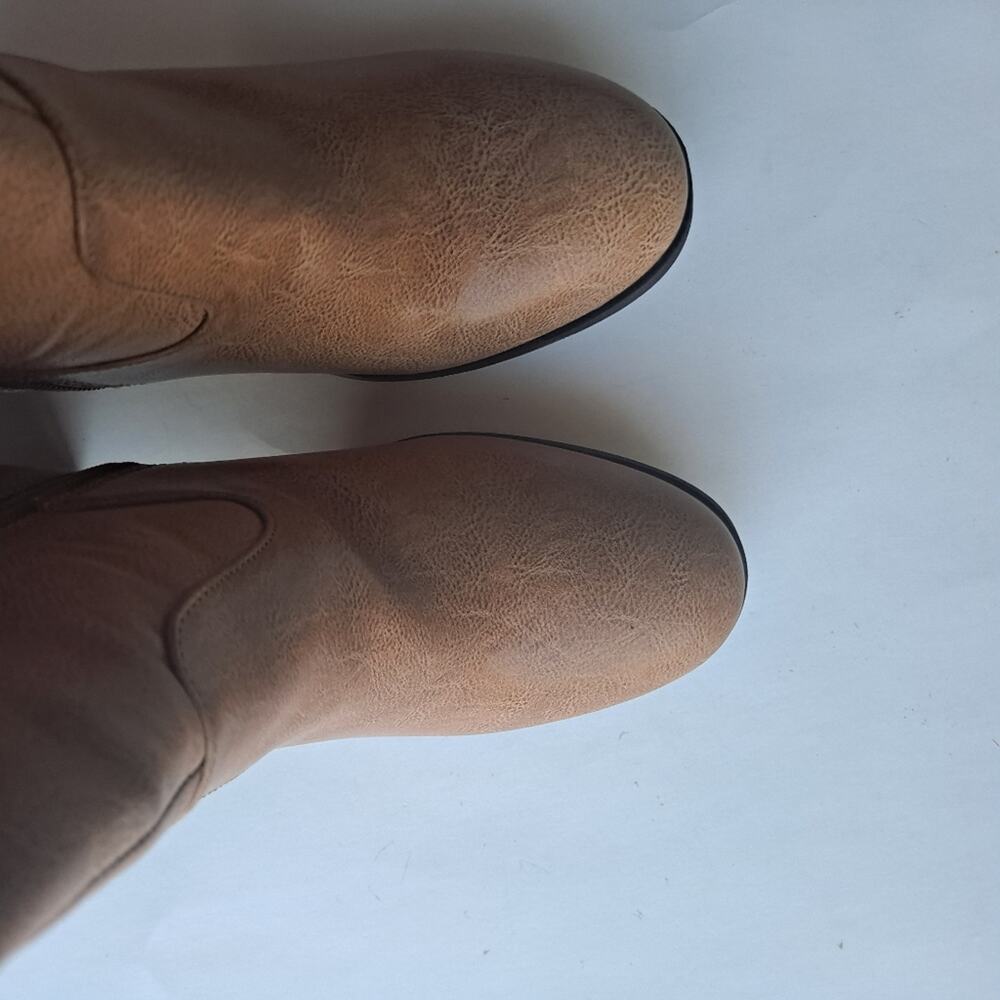 Rampage Brown Heron Block Heel High Ankle Boots - Size 10 - Picture 10 of 13